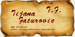Tijana Faturović vizit kartica